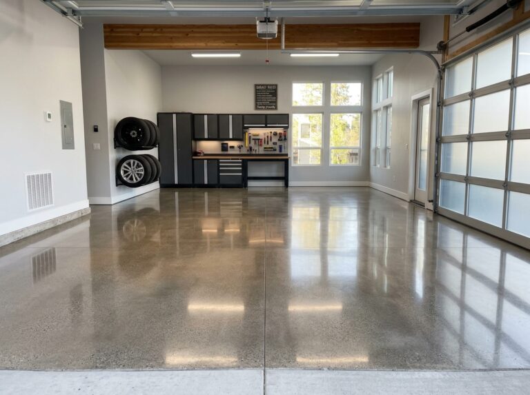 polished concrete garage floor