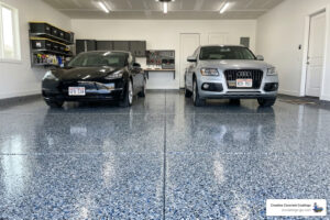 flake epoxy floor garage