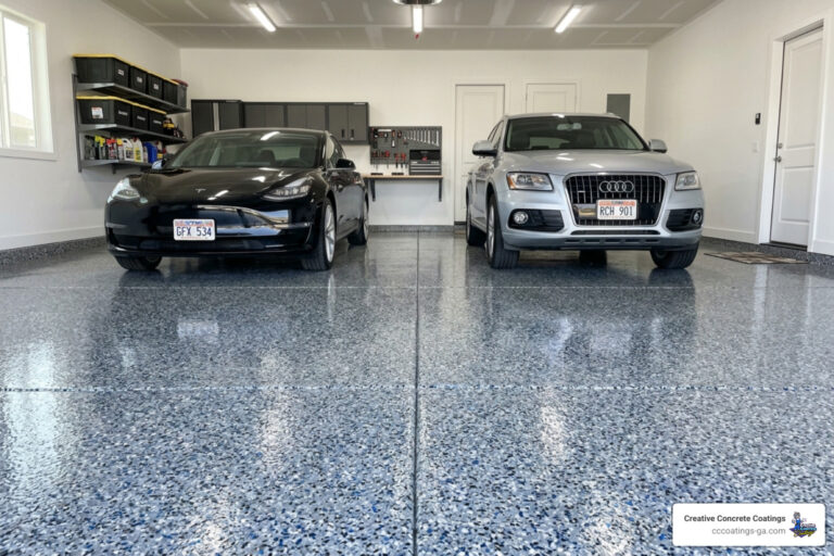 flake epoxy floor garage